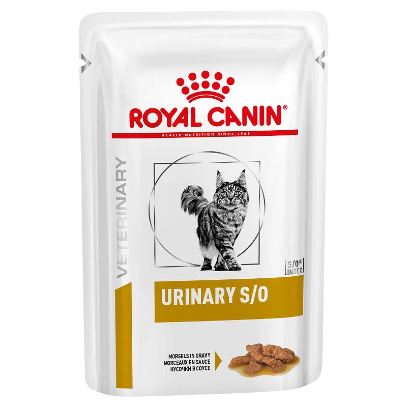    - Digestive care cat food  Royal Canin Veterinary Cat Food Pouch Urinary S/O