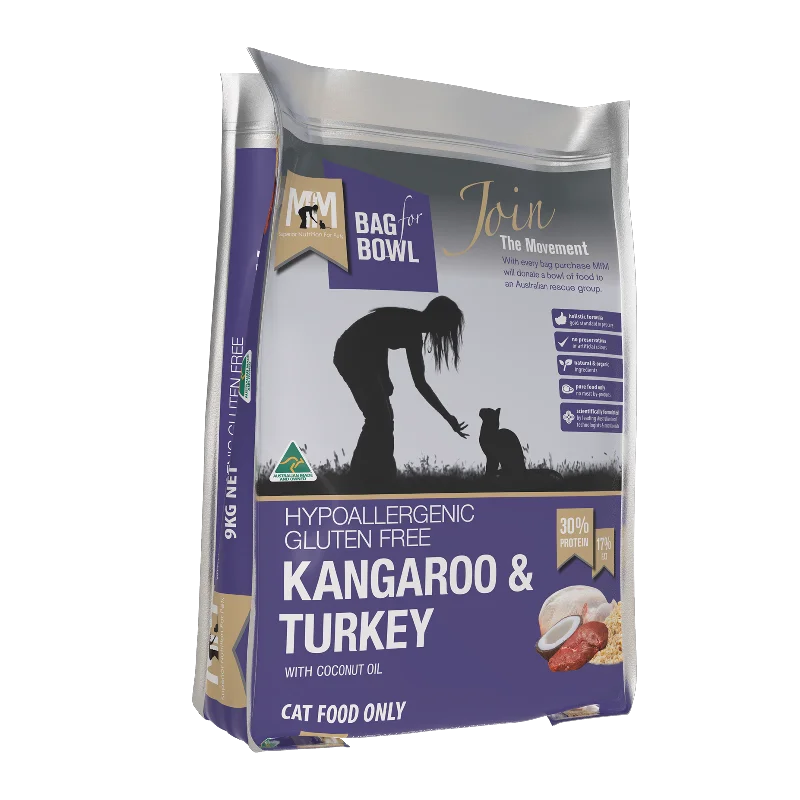    - Indoor cat food  Meals For Meows Cat Food Adult Kangaroo & Turkey