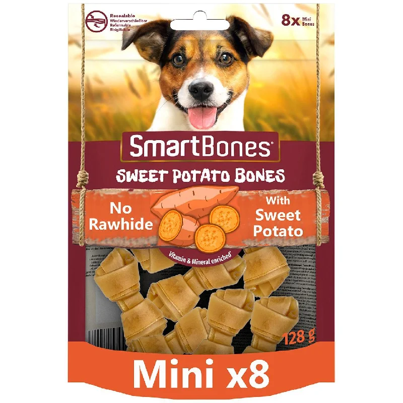 - Natural ingredient dog foodSmartBones 8 Mini Sweet Potato Rawhide Free Bones Dog Treats 128g